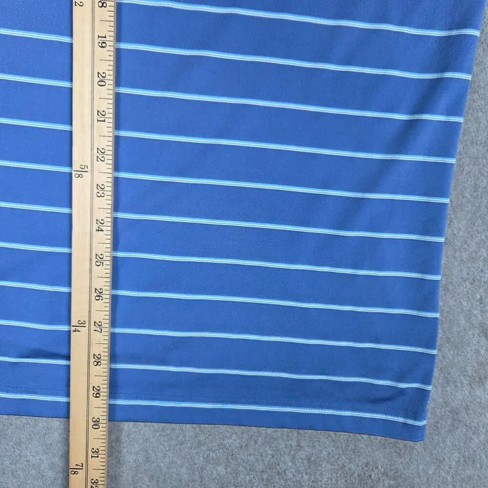 Fairway & Greene F&G Tech Large Blue Stripe Golf Polo Shirt The Ridge Logo - Picture 8 of 10
